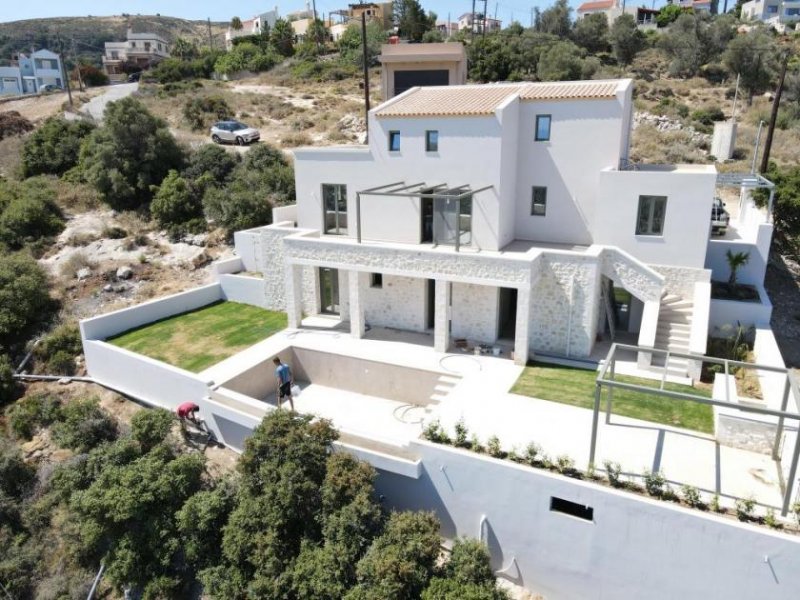 Maroulas Kreta, Maroulas: Neu gebaute Villa mit Meerblick zu verkaufen Haus kaufen